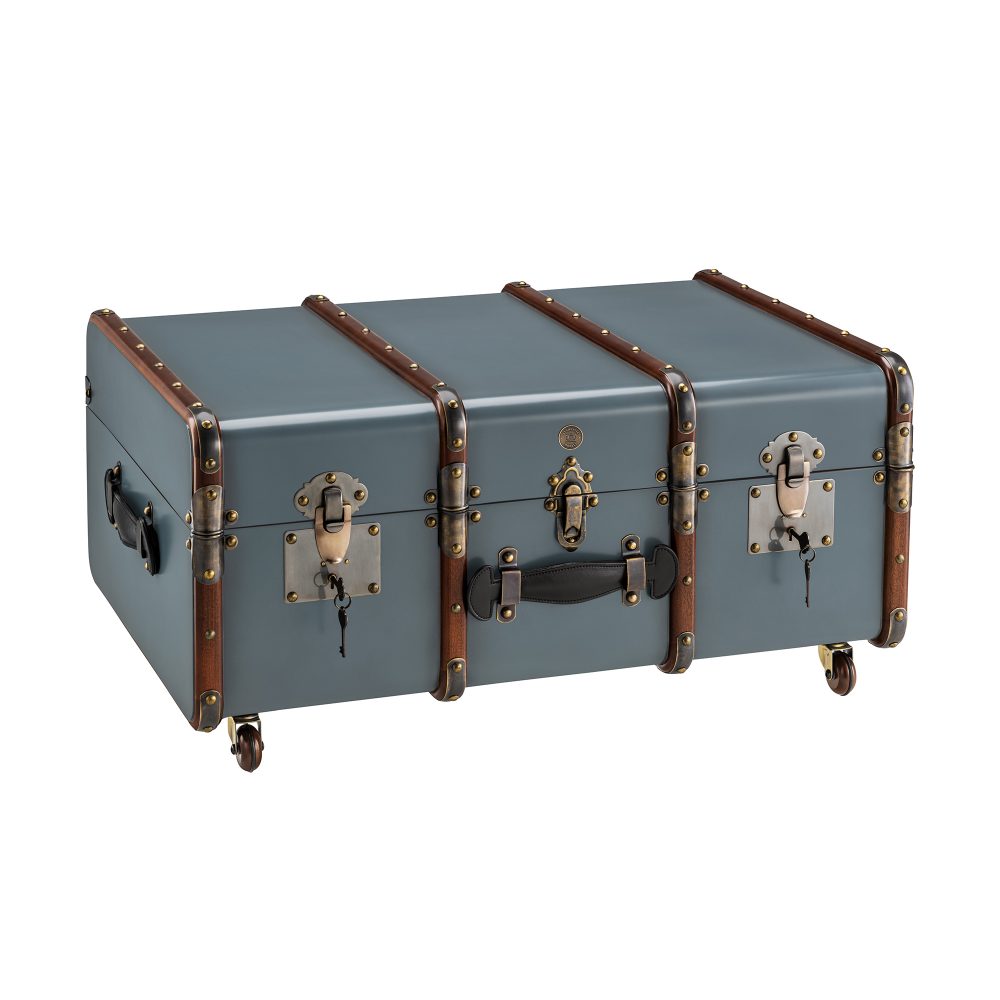 Stateroom Trunk Table, petrol