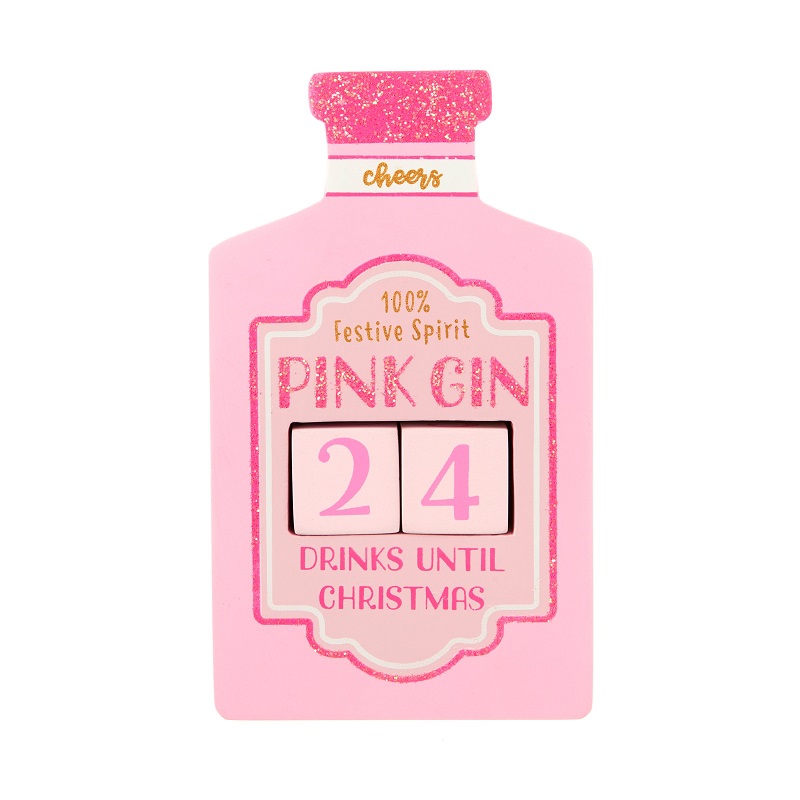 Pink Gin Christmas Countdown Blocks