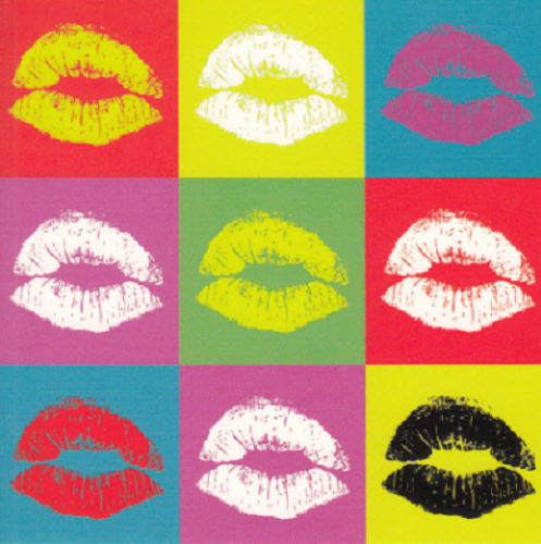 Lippenabdrücke (wie Andy Warhol) Quadratkarte Postkarte