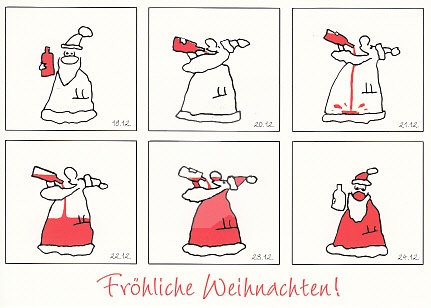 Flasche leer - Weihnachtsmann voll! Postkarte