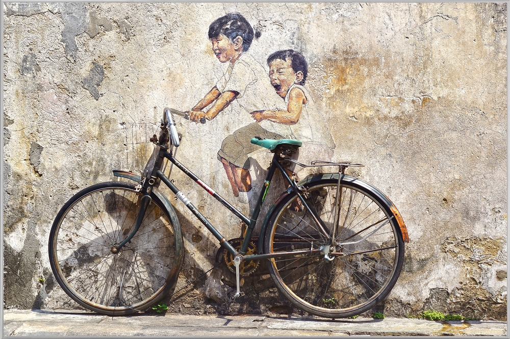 Street Art mit Fahrrad
